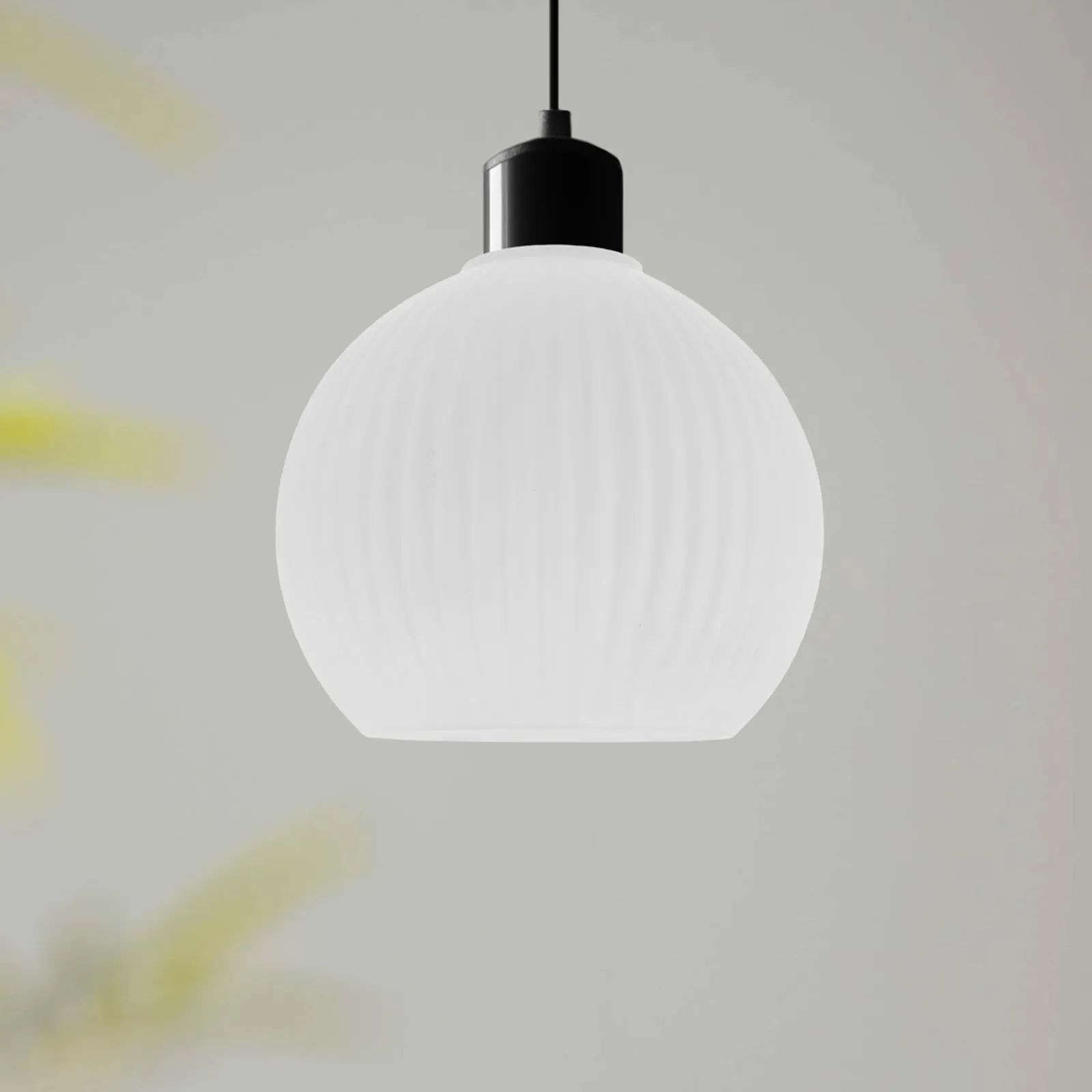 

Milky White Striped Glass Lamp Shade Flatmouth Globe Replacement Ceiling Pendant Light Fixture Decorative Home Lighting