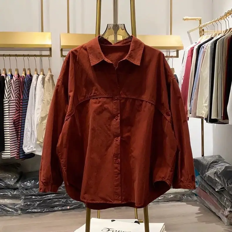 

Свободный корейский женский повседневный топ с отложным воротником для поездок на работу, весна-осень, новый топ Sle Interview Busin