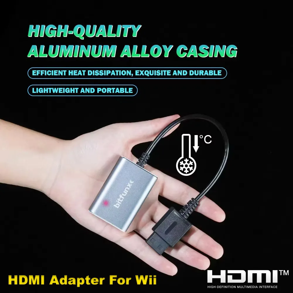 Componente analógico BitFunx a HDMI digital ™   Adaptador para consola Nintendo Wii NTSC/PAL, conector de Audio y vídeo HDTV Plug and Play