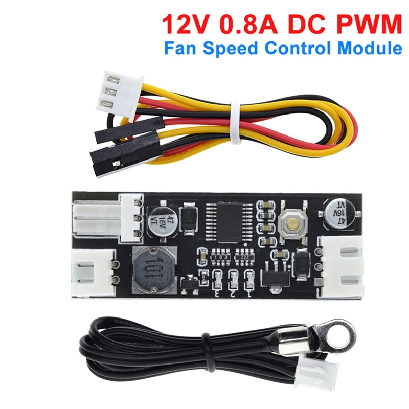 JAJA Single 12V 0.8A DC PWM 2-3 Wire Fan Temperature Control Speed Controller Chassis Computer Noise Reduction Module