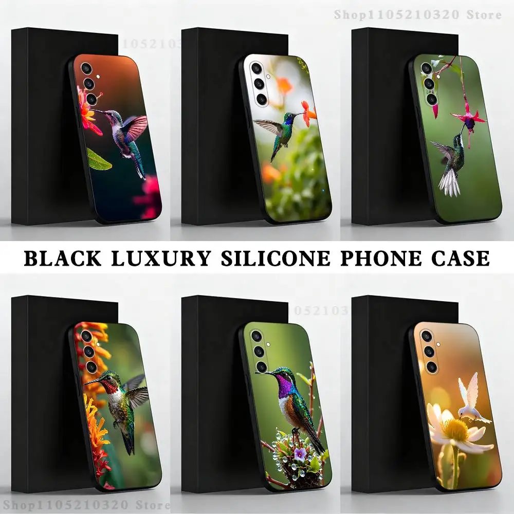 

Animals Hummingbirds Phone Case For Samsung S 25,24,23,22,30,21,10,9,Ultra,Plus,Lite,FE,4,5 G Black Soft Case