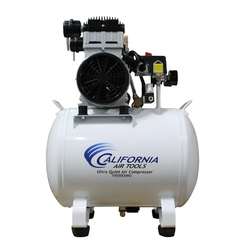 Ultra Quiet 2.0 HP Oil-Free Air Compressor 10 Gallon Tank Electric Portable with Automatic Drain Valve Ideal Drilling Air