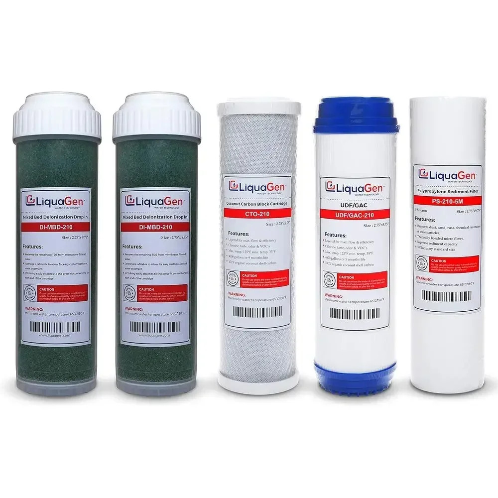 Annual Replacement Kit for 6-Stage Reverse Osmosis Deionization Systems - Ideal for Water Purification in Aquariums, Hydroponics