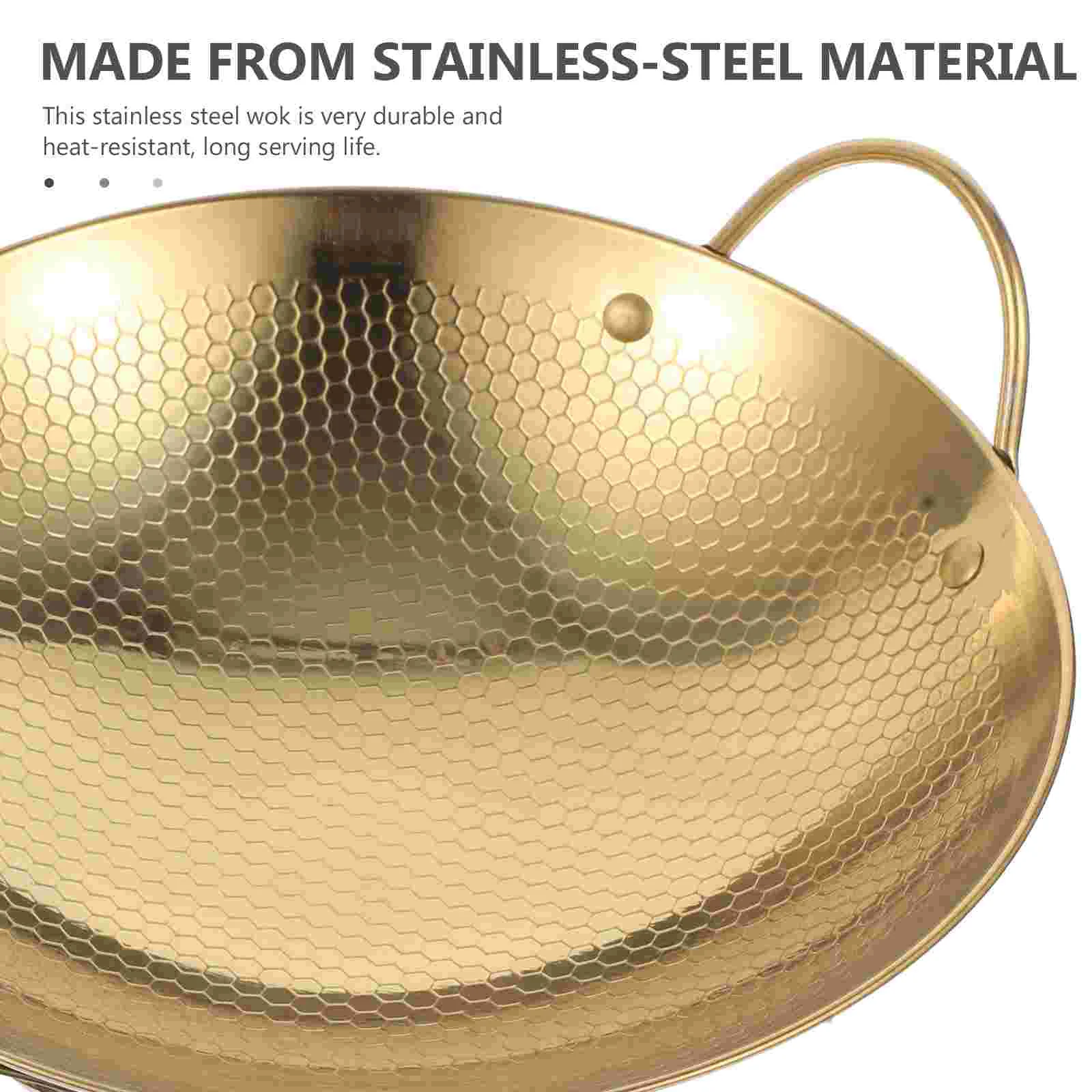 Paella Cooking Pan Work on Metal Pans for Honeycomb Cooker Saute Stainless Steel Small Pots