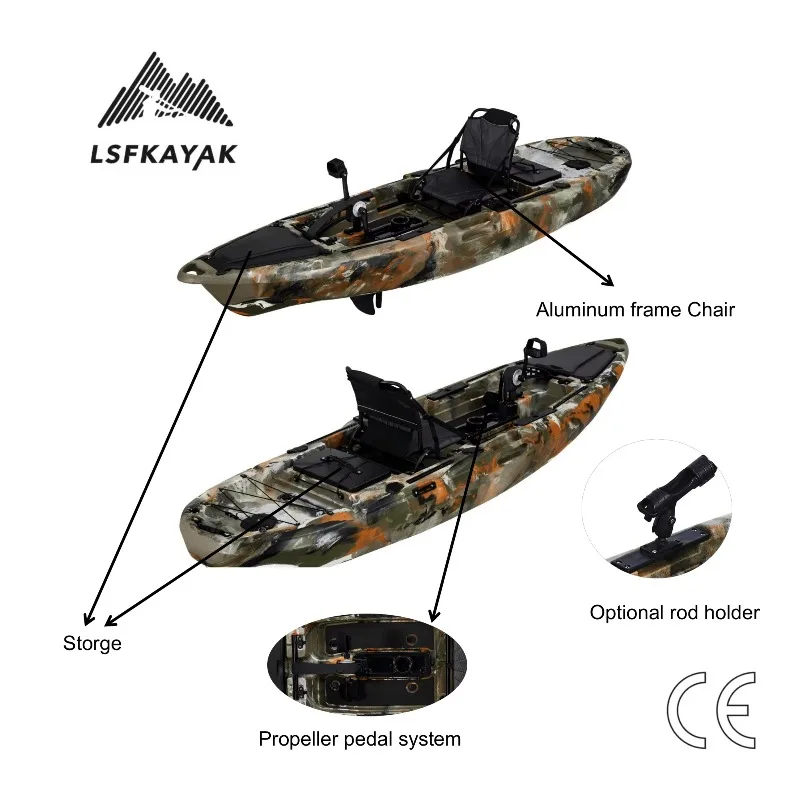 Mirage Propel 10HD Factory Wholesale 10ft 3.16M Propeller Pedal Drive Fishing Kayak Single Seat Kayak For Ocean Lake Fishing