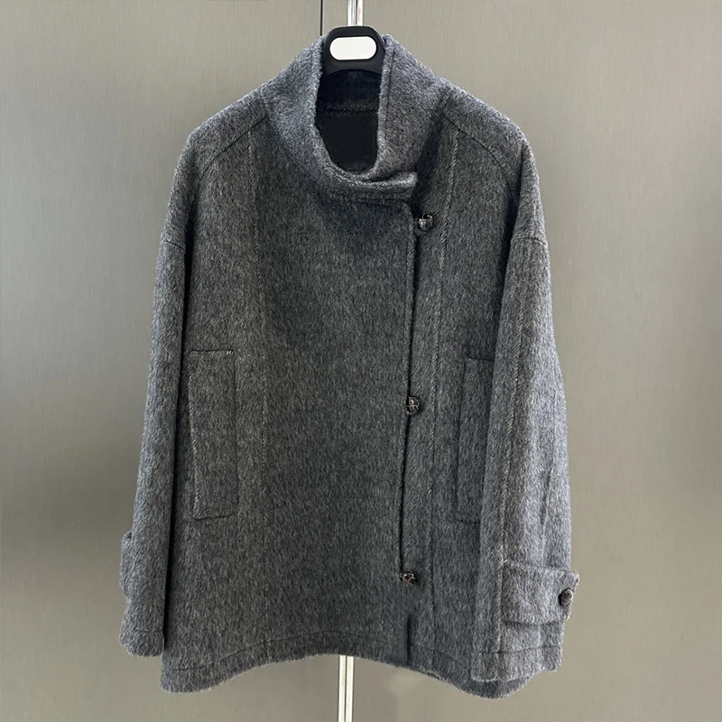 

High quality women's woolen mid-length tweed coat for women, autumn and winter luxurious clothing 251106140