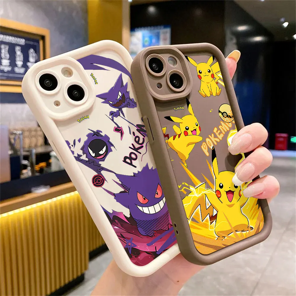 Pokemon animation Phone Case for iPhone 15ProMax 13 Mini 12 Pro XR 8 7 XS Max SE 14 Plus 11 Pro Silicone Coque Funda Soft Cover