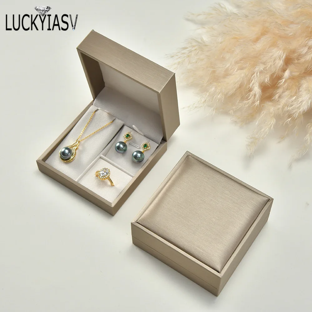 PU Leather Jewelry Packing Box Ring Earrings Necklace Bracelet Jewellery Display Storage Case For Wedding Engagement