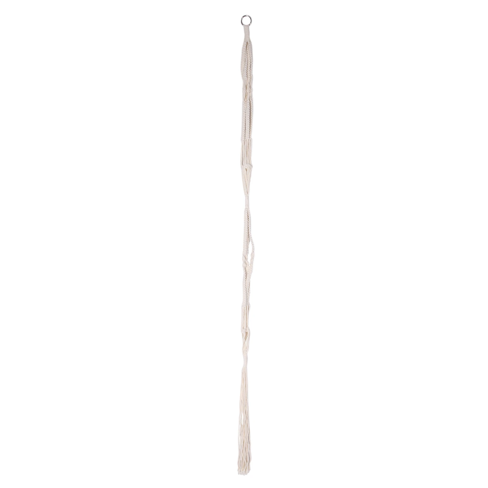 M12K-2X Macrame Double Plant Hanger Indoor Outdoor 2 Tier Hanging Planter Cotton Rope 4 Legs 67 Inch