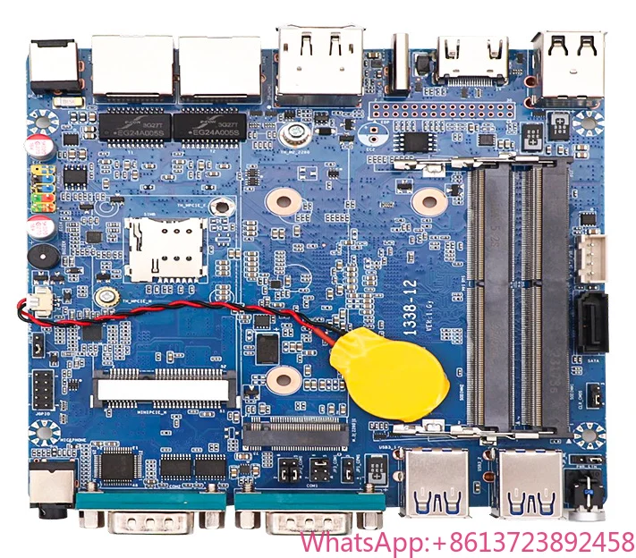 Industrial X86 Intel Celeron N5095 FCBGA1338 Multi network port Motherboard with 2DDR4 RTL8111 Gigabit dual NIC chip 1M.2 6USB