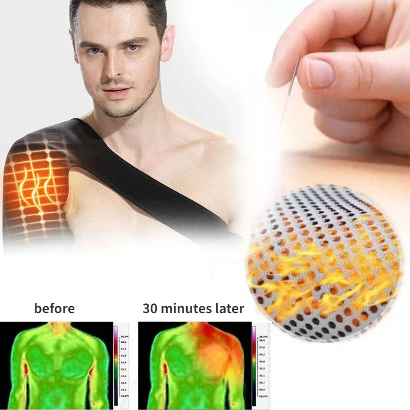 Magnet Self Heating Shoulder Brace Adjustable Pad Unisex Heat Therapy Shoulder Massager for Frozen Shoulder Pain Relief