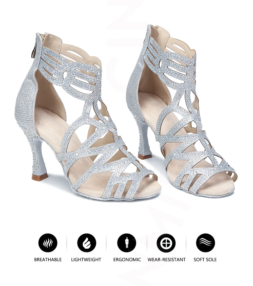 CINMIDY Neue Damen-Latin-Tanzschuhe, Modische Partyschuhe, Ballsaal-Tanzstiefel, Salsa-Tango-Schuhe, Damen-Tanzsandalen – Detail 4