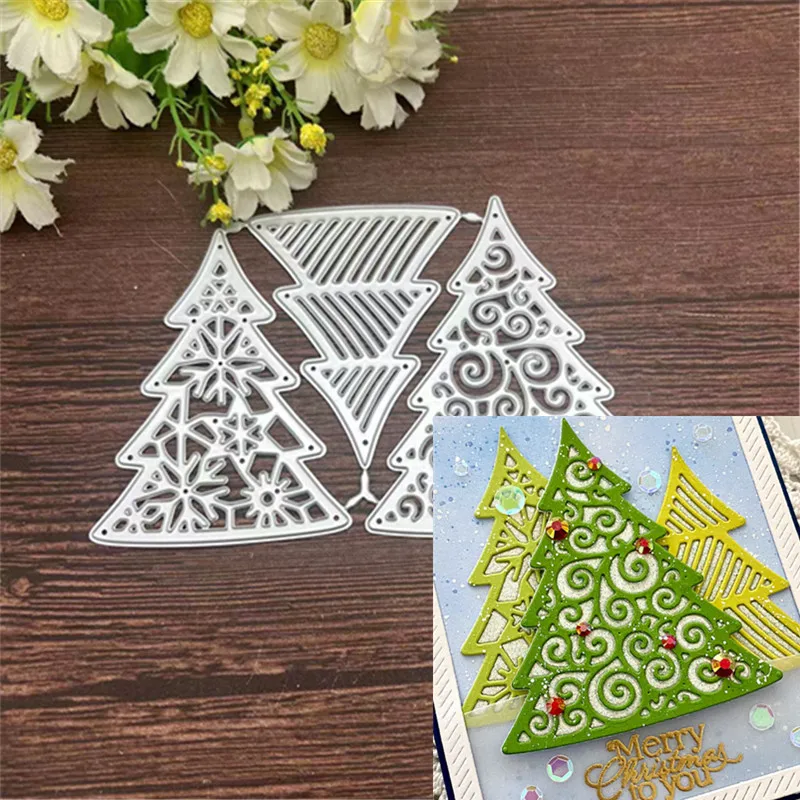 Christmas tree frame background Metal Cutting Dies Stencils For DIY Scrapbooking Decorative Embossing Handcraft Template