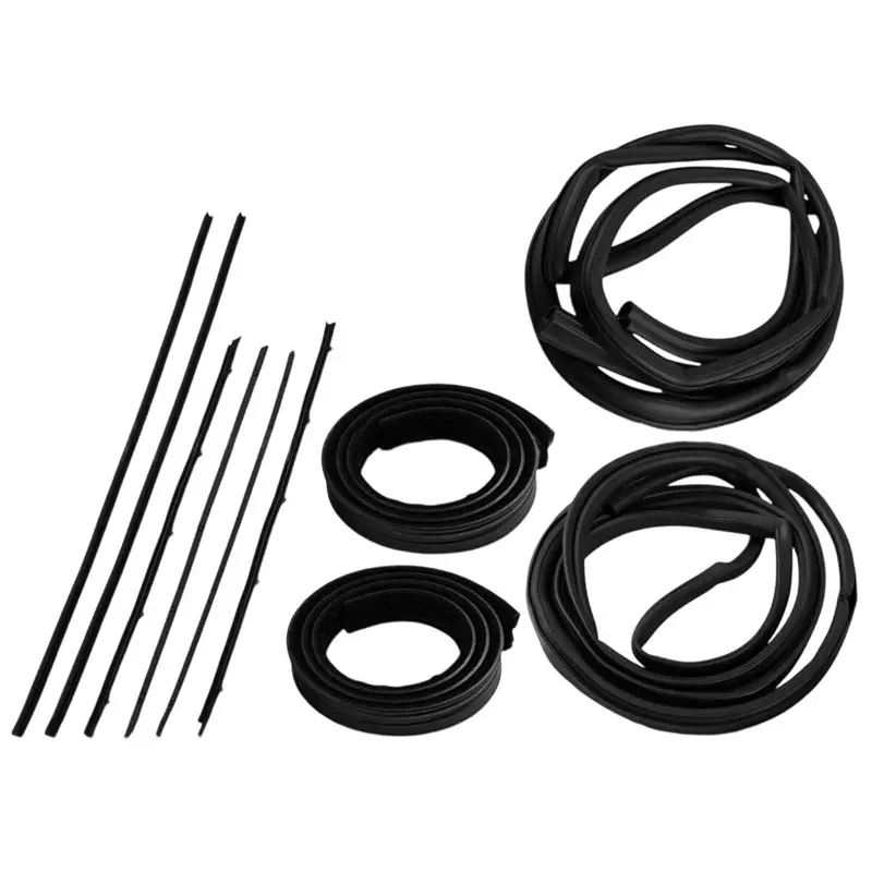 

10Pcs/Set Door Seal&Window Glass Run Channel Weatherstrip Kit KG1006610 For ‌Chevrolet C10 Pickup Truck/Jimny/Suba 67-72