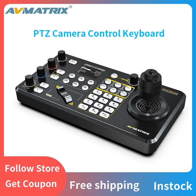 

AVMATRIX PKC3000 PTZ Camera Control Keyboard Camera Control Panel Acquisition Card for PTZ Camera Live Stream