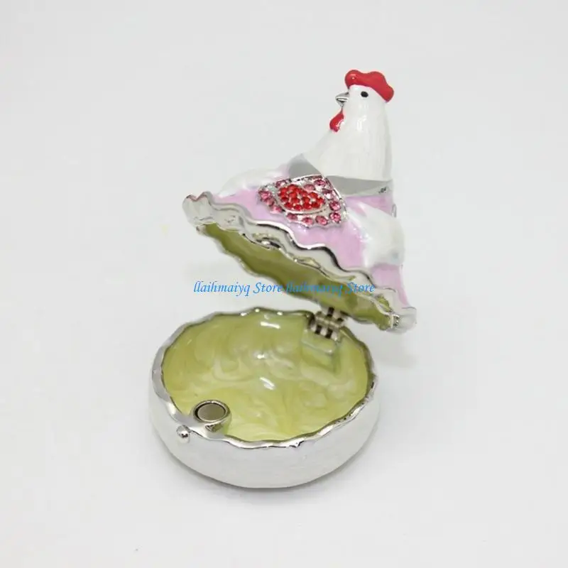573B 2Pcs Vintage Chicken Themed Ornamental Boxes With Smooth Rounded Edges