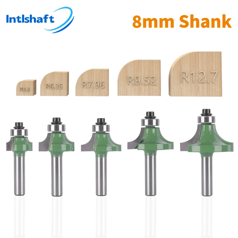 6mm/6.35mm/8mm Shank Corner Rounding Over Router Bit With Bearing Wood Milling Cutter Tungsten Carbide For Woodworking Tool