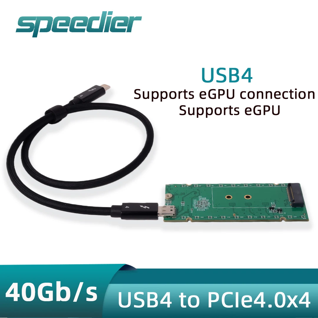 

USB 4 To M.2 PCIe 4.0 X4 NVMe Adapter Board Thunderbolt 4 3 40Gbps for EGPU FPGA Sound / DMA Capture Card Computing Power Card