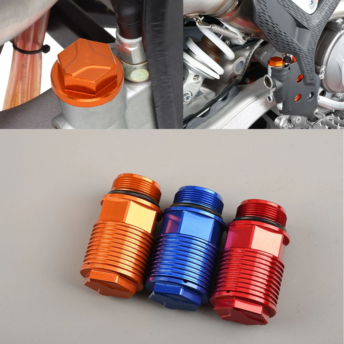 Motorrad-Hinterradbremsflüssigkeitsbehälter-Verlängerung & Bremsflüssigkeitsdeckel für KTM SX SXF EXC Six Days XC XCF 125 250 350 400 450 500