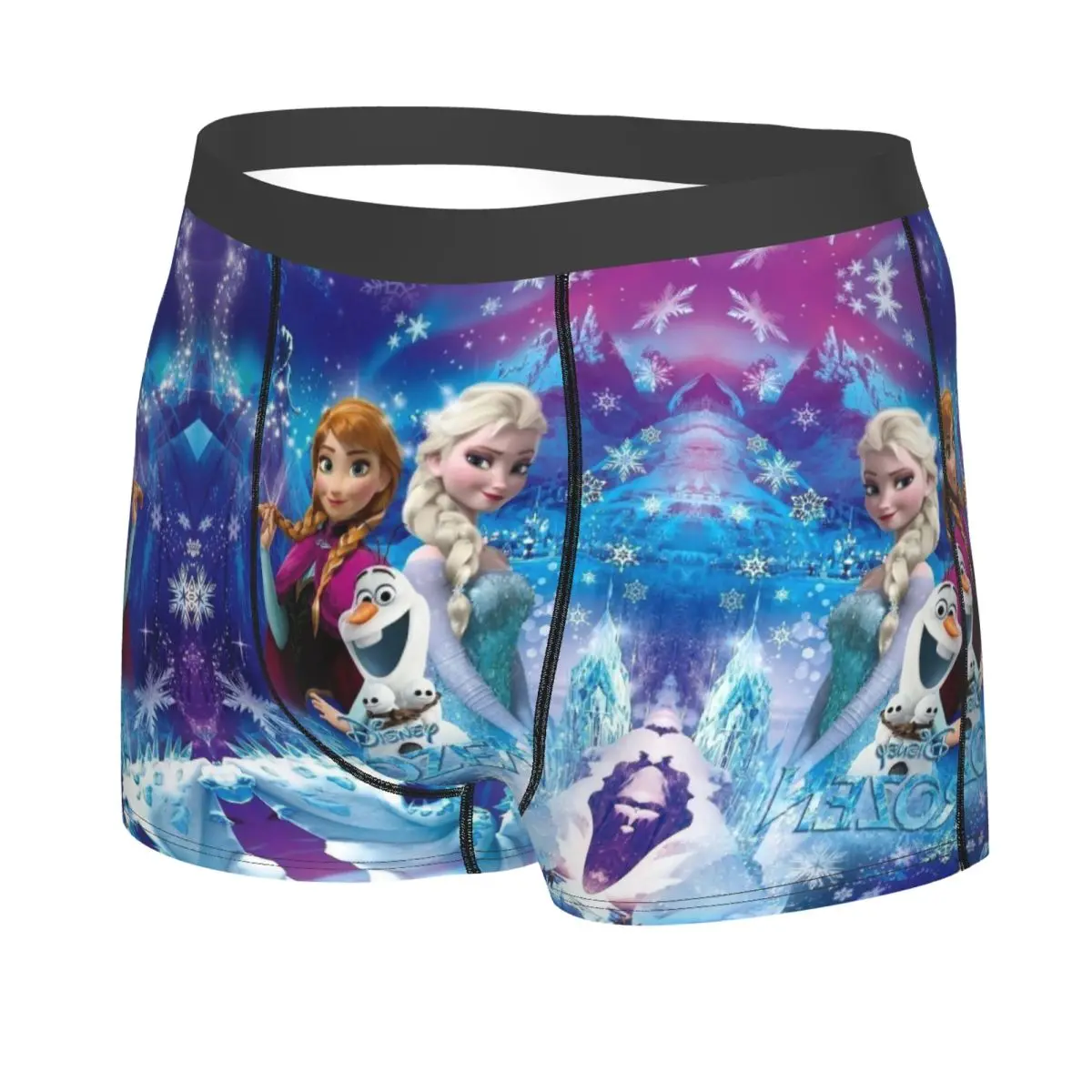 Personalizzato Cool Frozen Cartoon Movie Boxer Pantaloncini Mutandine Mutande da uomo Traspirante Kawaii Princess ElsaAnna Slip Intimo