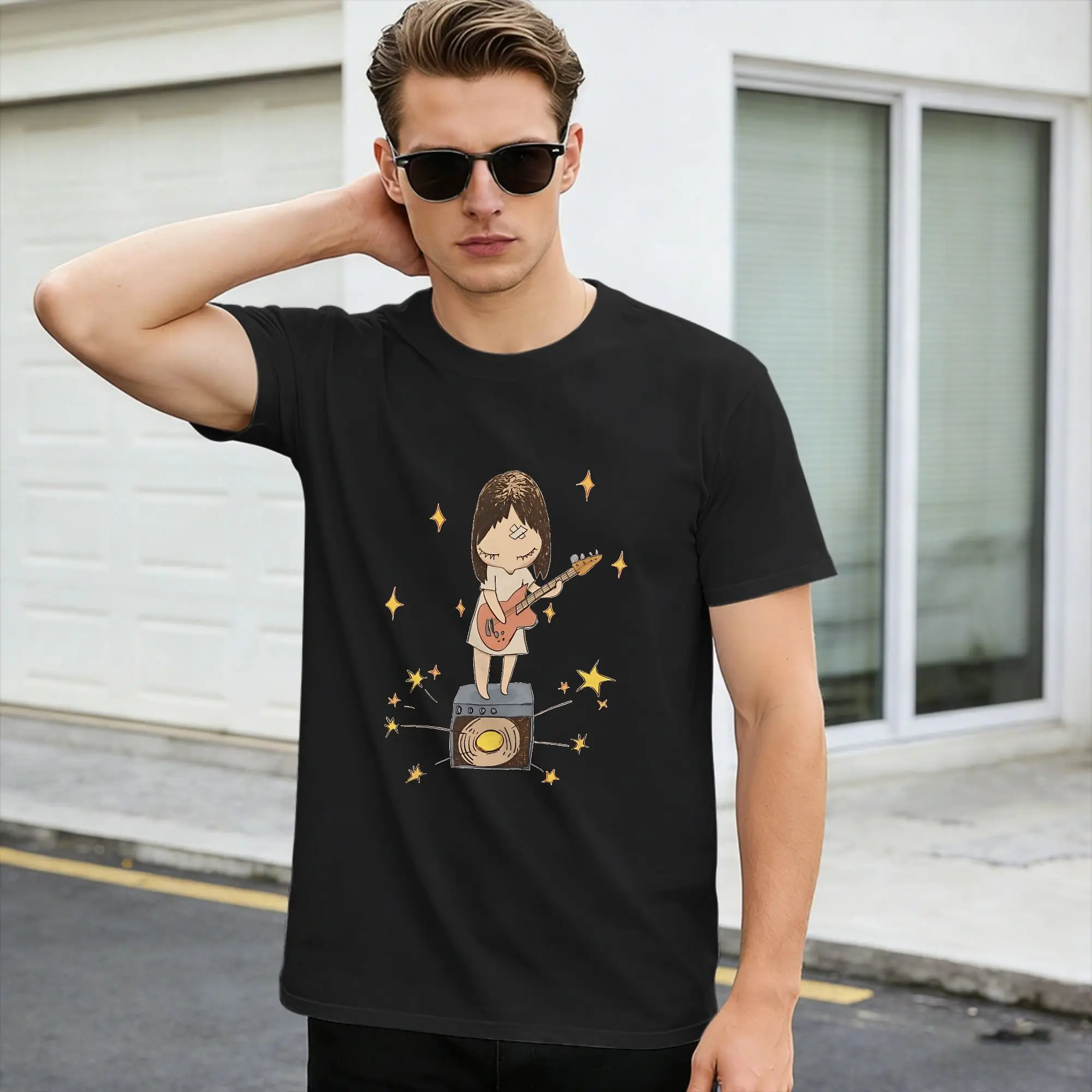 Vintage T-Shirt Y-Yoshitomo Nara 100% Cotton T Shirts  Trendy Cool Tshirt for Man Summer Y2K Basic Casual Short Sleeve Tees,