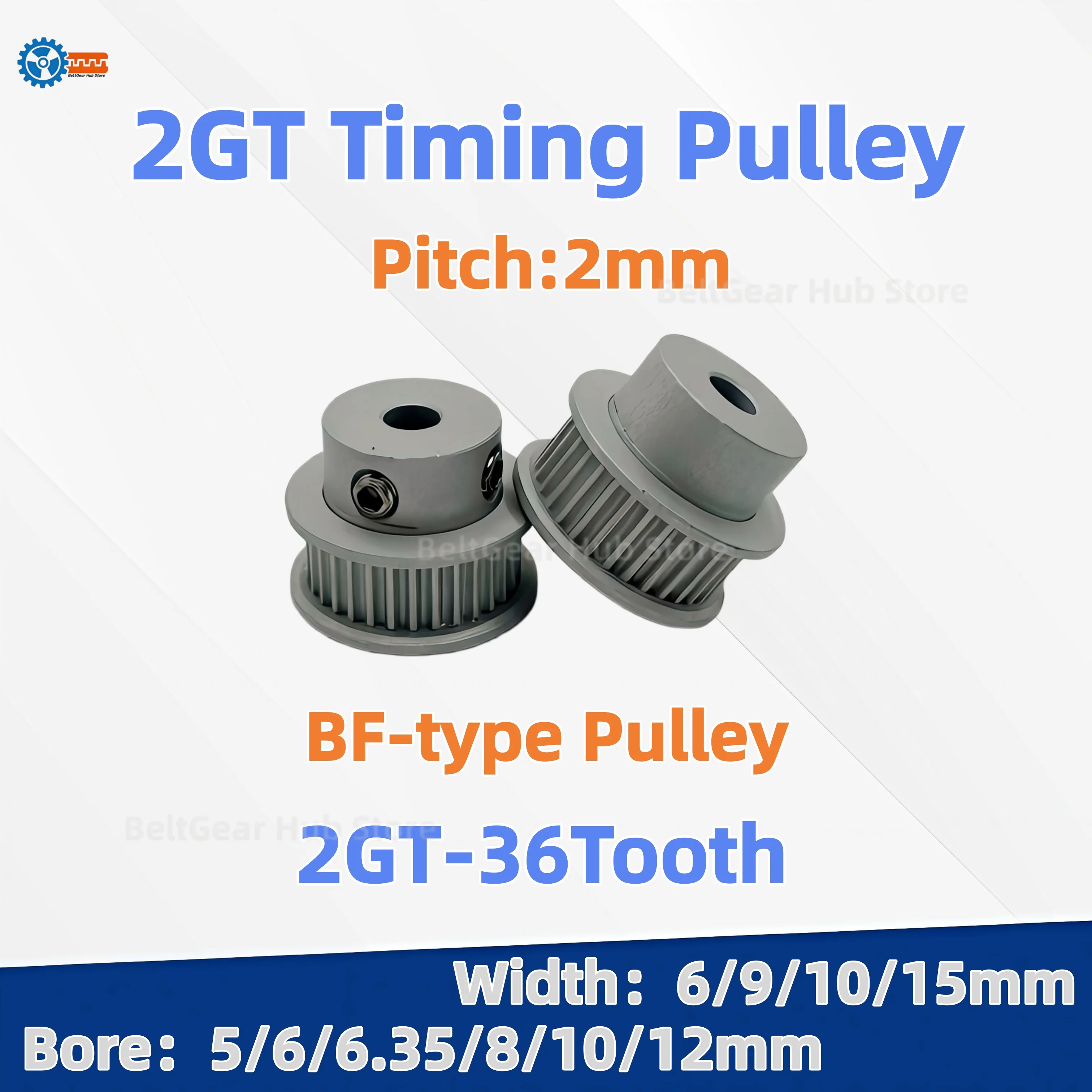 

2GT 36Teeth Synchronous Wheel Belt Width 6/9/10/15mm Inner Hole 5/6/6.35/8/10/12mm Timing Synchronous Wheel Pulley GT2/2M