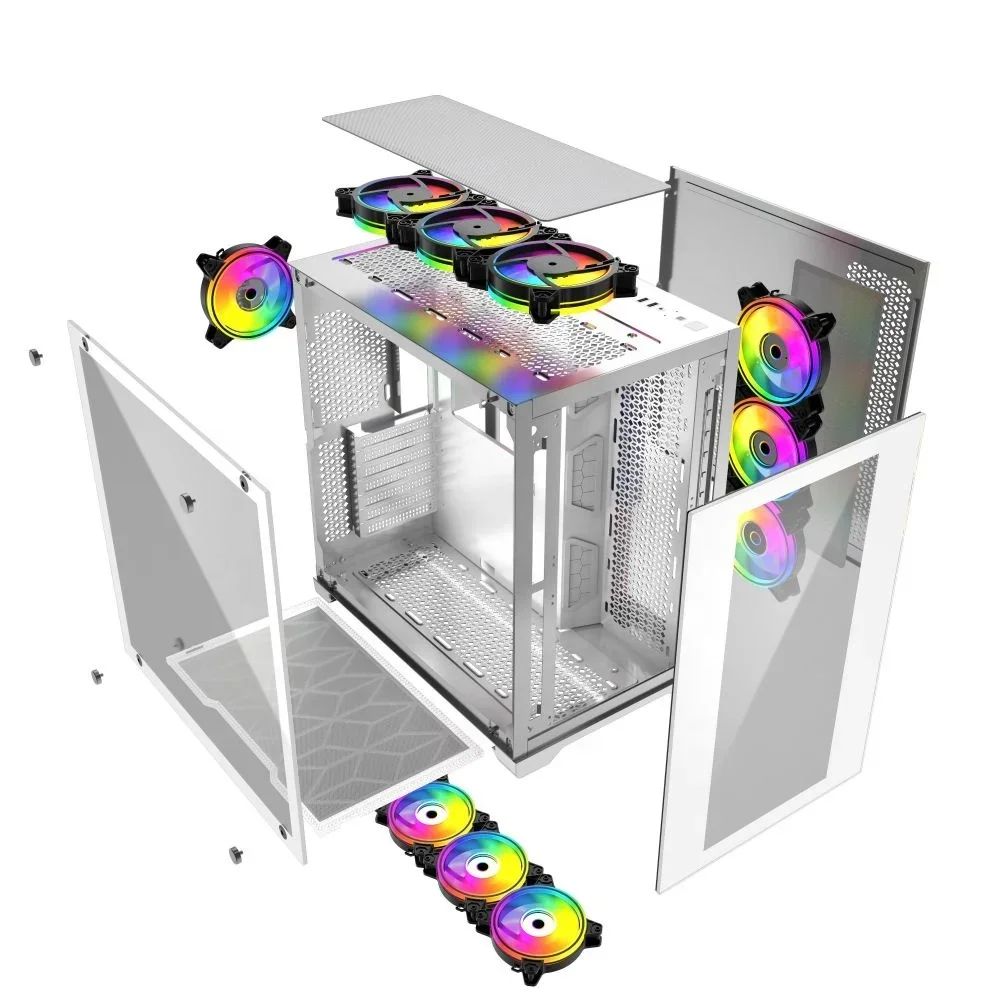 OEM настольный чехол для ПК mini-itx горизонтальный полностью стеклянный компьютер 2022, чехол для игрового ПК