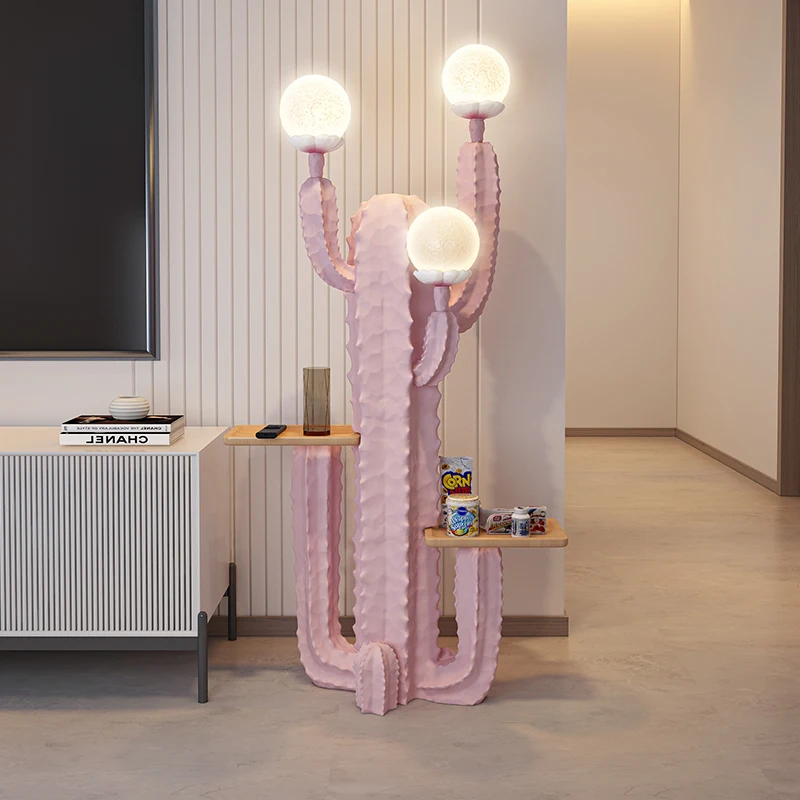 

Cactus large floor-to-ceiling ornament, tray storage next to the sofa in the living room, entrance, bedroom coat rack ornament