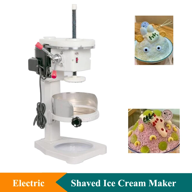 

180W Commercial Crushed Ice Machine Electric Snowflake Ice Cream Maker Machine High Efficiency Ice Shaving Machine