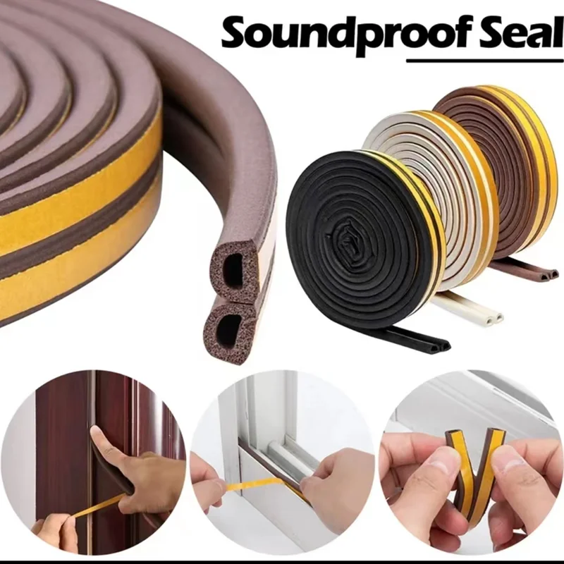 

5/10Meters DIPE Self-Adhesive Door And Window Sealing Strip Glass Window Anti-Collision Rubber Strip Foam Sound Insulation Strip