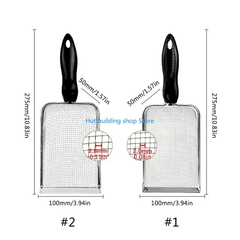 T21C SCOOPER SCOOPER ACERADO INOXIMO MESH MESH SHOVEL TERRARIO Cleaner