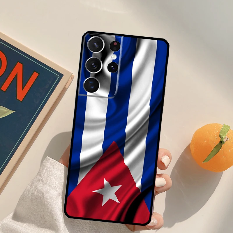 Custodia per telefono con bandiera cubana per Samsung Galaxy S25 Ultra S20 S21 S22 S23 S24 Plus S9 S10 S24 FE Cover posteriore
