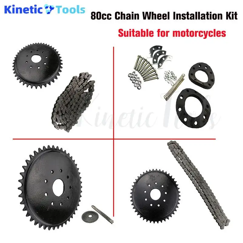 44 Tooth Rear Drive Sprocket Engine Set Mount Pads Kit Fit 49cc 66cc 80cc Motorised Bicycle Bike Rear Drive Sprocket
