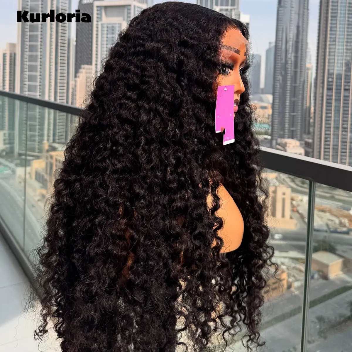 Curly 400 Density 100% Human Hair 13x6 HD Lace Front Wig Natural Black 5x5 Lace Closure Glueless Wear and Go Wig Pre-plucked