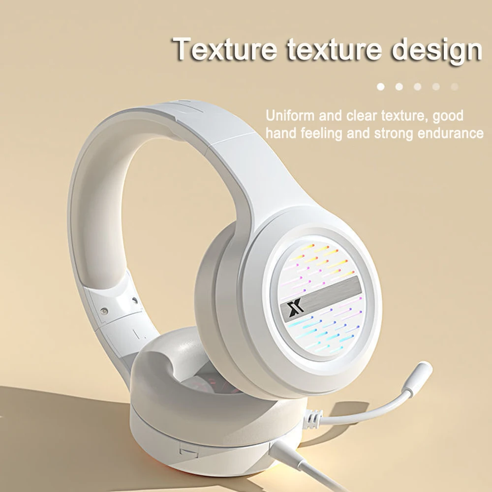 X12 Wired Headphones Cat Earphones USB Gaming Multiple Modes Hi-Res Sound 3.5mm 50mm loudspeaker Play Earphone Built-in HD Mic