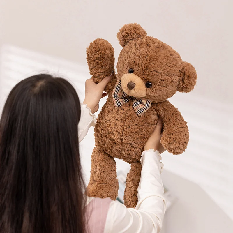 40/55/80cm dos desenhos animados abraço bebê urso claire brinquedo de pelúcia bonito animal de pelúcia usar laço plushie boneca macio crianças brinquedos para meninas presente