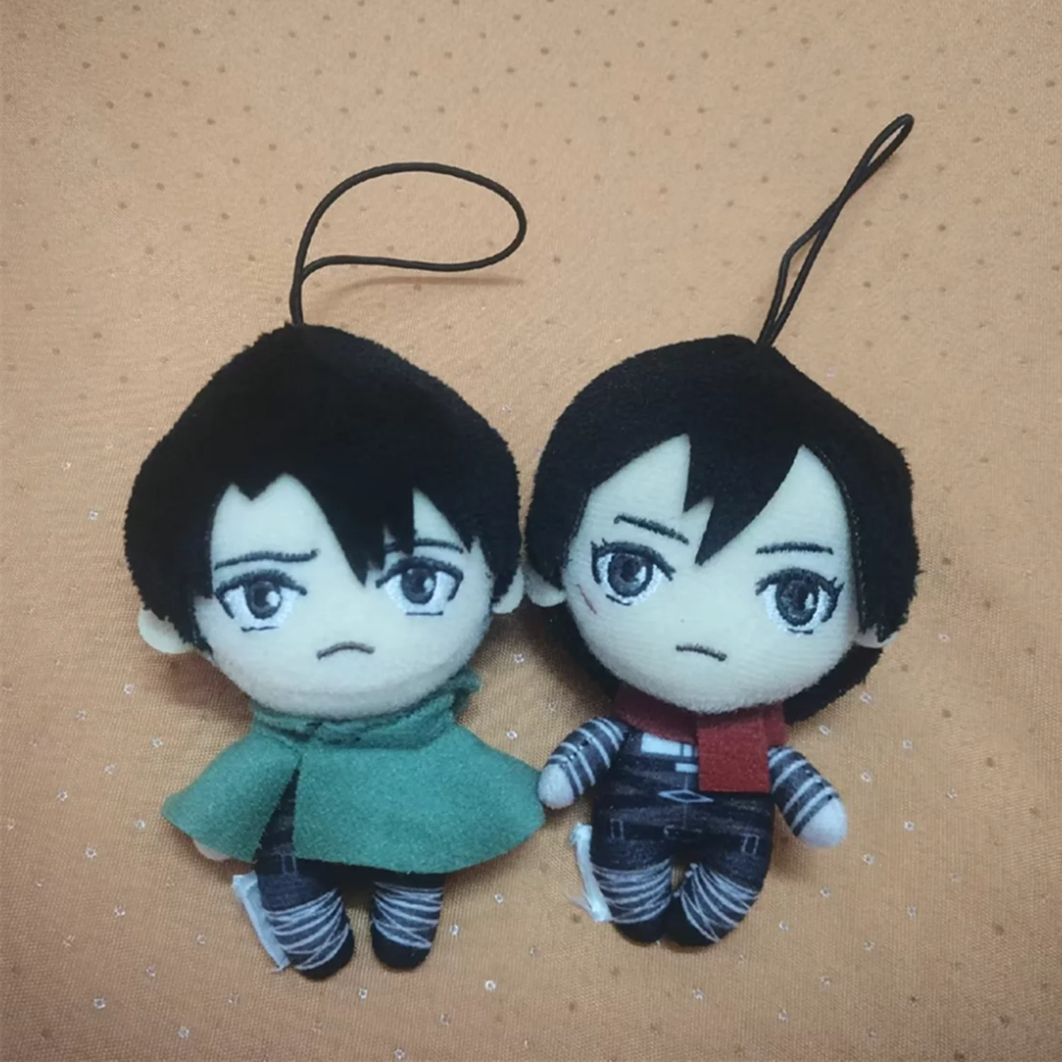 New Anime Attack on Titan Mikasa Levi Ackerman Plush Keychain 10CM Kids Stuffed Toys Small Pendant For Children