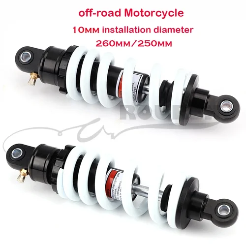 Imagen 1 del producto Amortiguador trasero de motocicleta todoterreno de aleación de 260mm y 250mm, amortiguador ajustable para Dirt Pit Bike después de las piezas de repuesto de motocicleta
