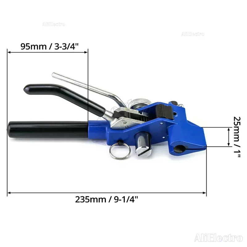 Stainless Steel Cable Tie Gun Fasten Tool for Crop Width 25mm Thickness 1.2mm Tighten Hand Tool Cutting Tension Multi-Purpose