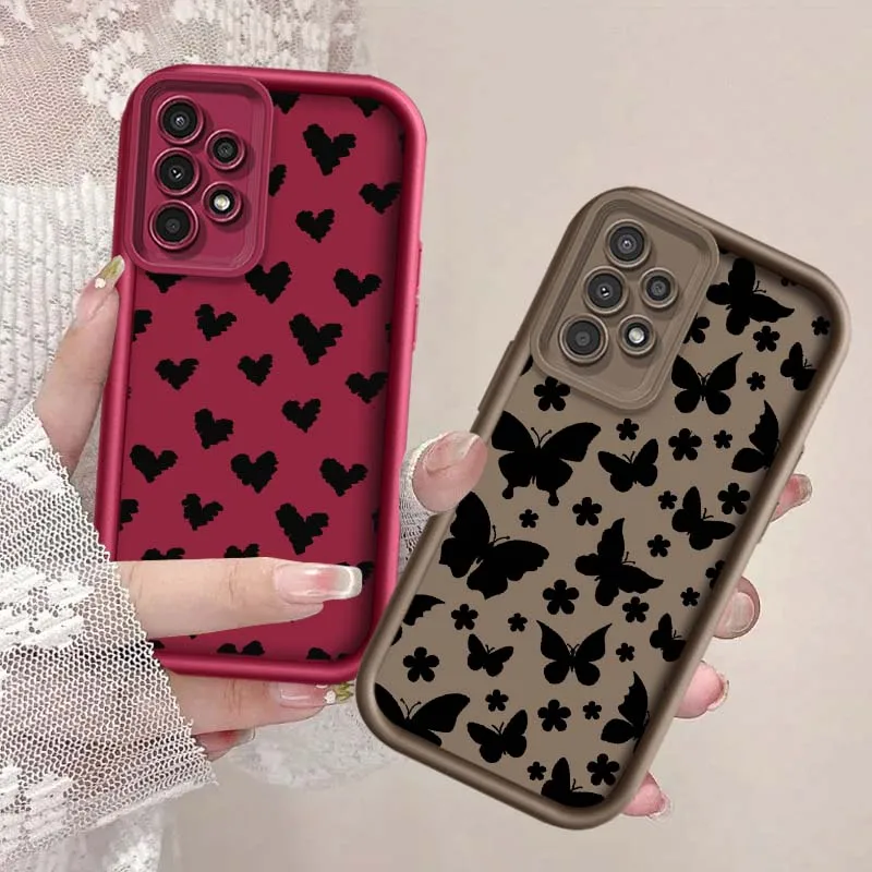 Cute Black Painting Design Cover For Samsung Galaxy A56 A16 A55 A35 A25 A73 A71 5G 5G 4G Eye Ladder Phone Case