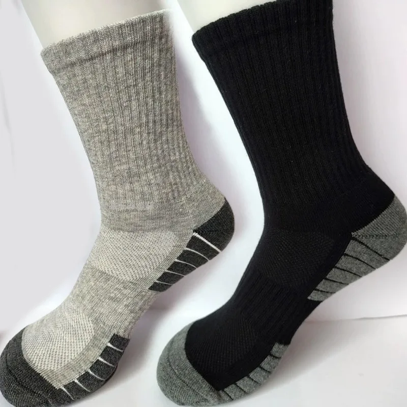 1/3 pares de calcetines deportivos de moda para hombre, calcetines de algodón huecos acolchados para ciclismo al aire libre, correr, senderismo, medias de tubo medio