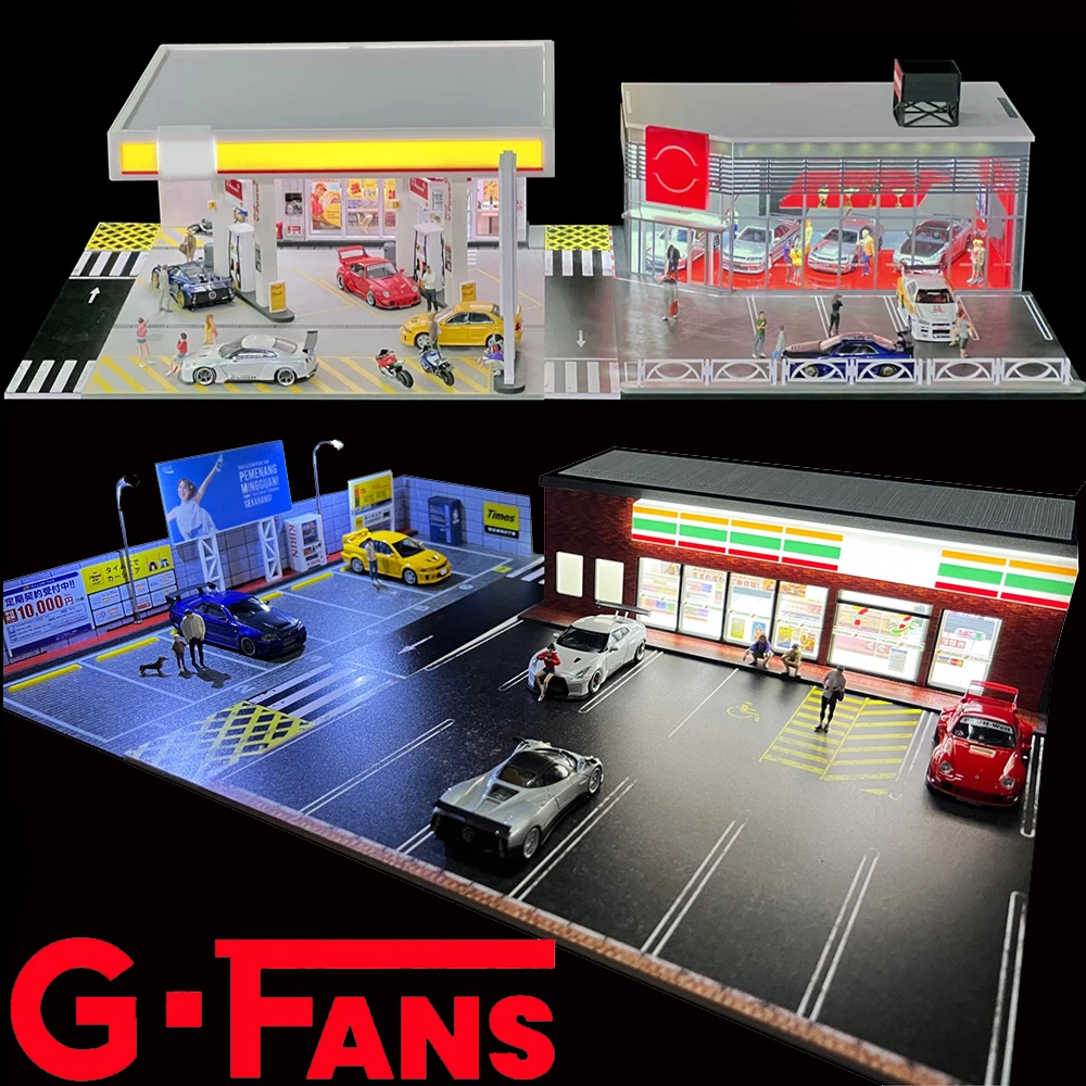 Maqueta a Escala 1:64 de Estacionamiento para Autos, con Iluminación, Diorama de Garaje, Colección de Simulación, Regalo