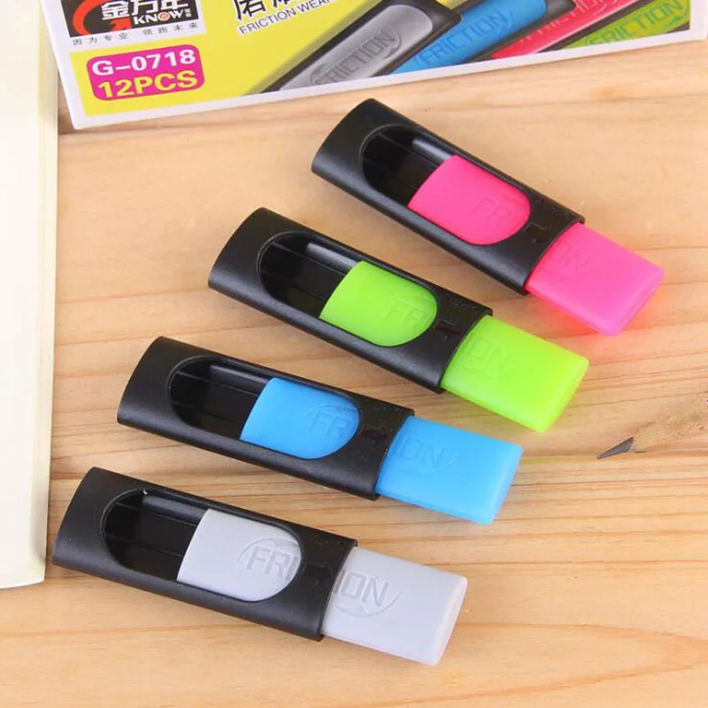 2pcs Erasable Gel Pen Eraser Magic Erasable Pen Special Rubber Children Students Learning Stationery (Random Color)