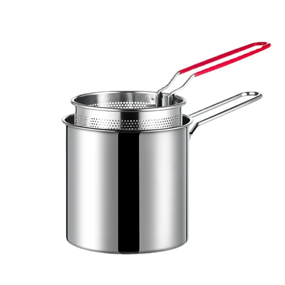Compact Cooking Pot 304 Stainless Steel Frying Pan Consistent Heating Performance Food-grade Materials 304 Stainless Steel Fryer