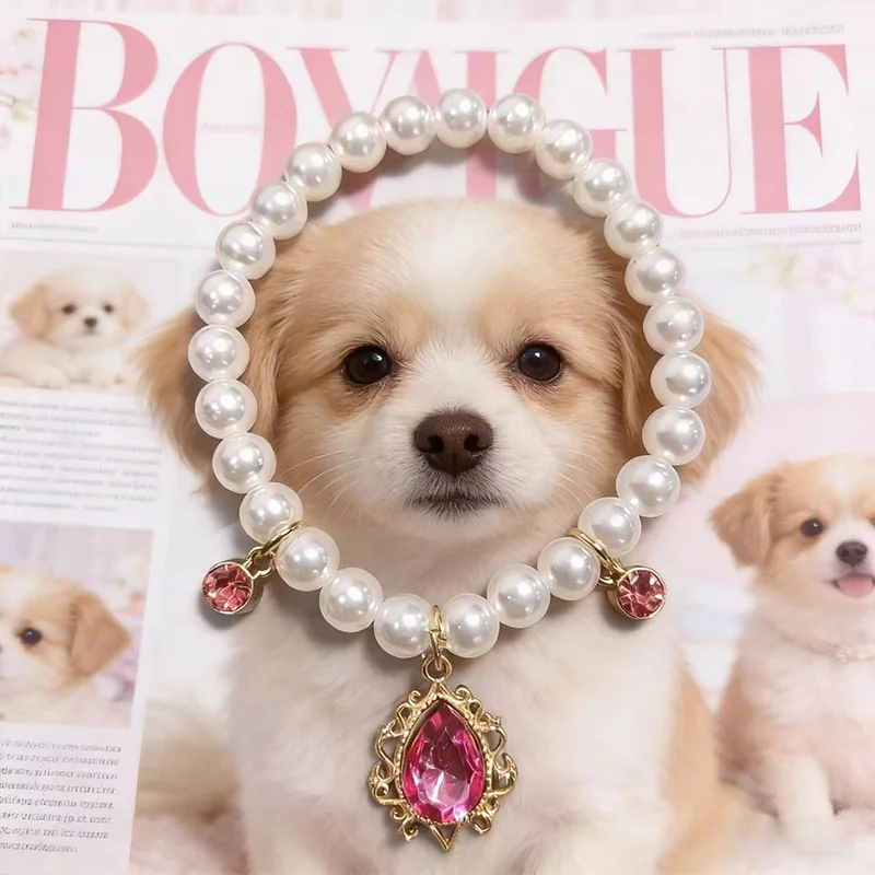 Collier décoratif pour chats et petits chiens avec pendentif brillant_voghion.com