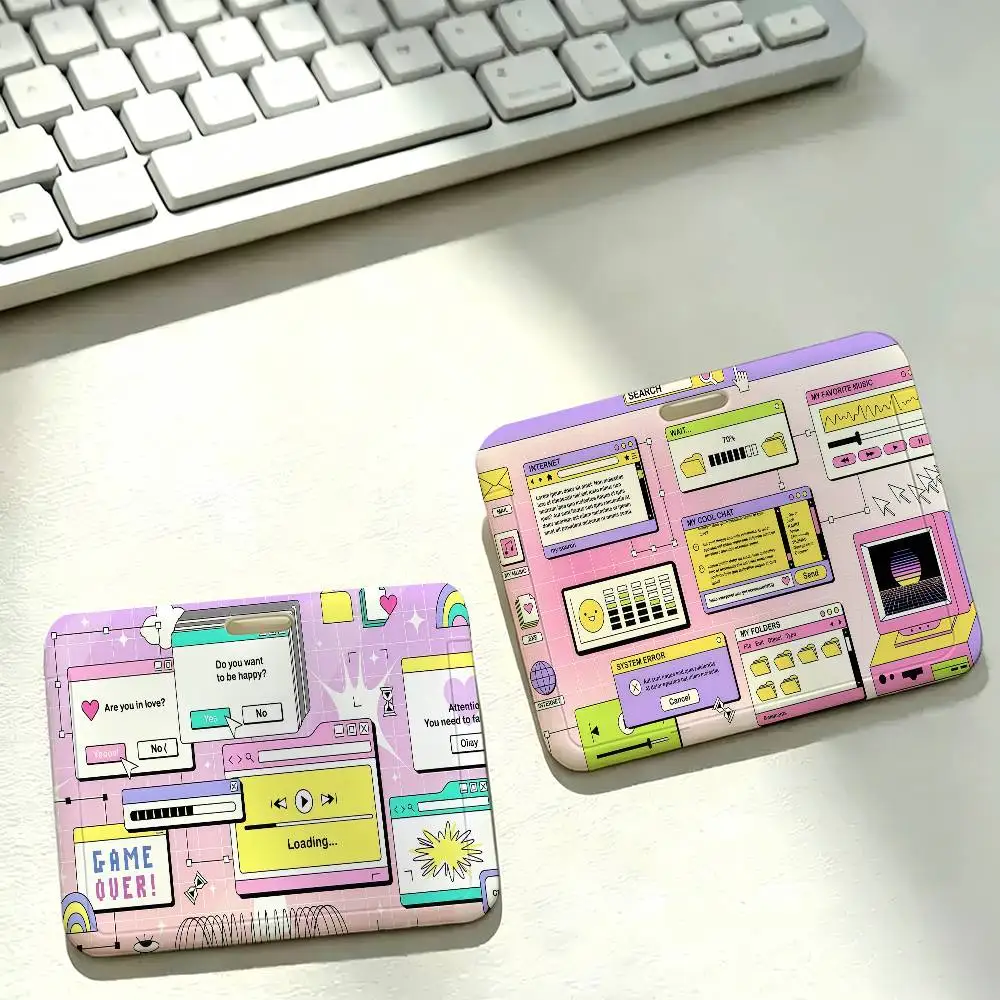 Desk Mat Cute Badge Card Holder Student ID Case Daily Use Subway Commute Work Cover Office School Bus Protector