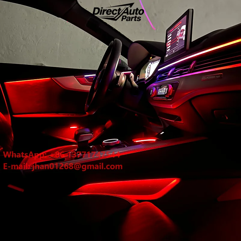 Sistema de Iluminación Ambiental Interior, Kits de Luces de Ambiente para Auto, para Audi A4 A5 2017-2024, Fácil Instalación, Directo de Fábrica