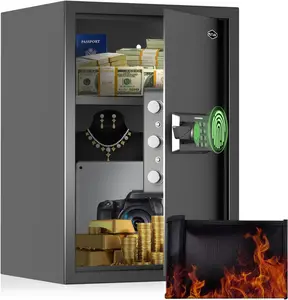 Smart Home Safe 2.0 Cub Biometric Safe Box, Quick-Access with Fingerprint Recognition Handle, Keys, Digital Keyboard, & Type-C P