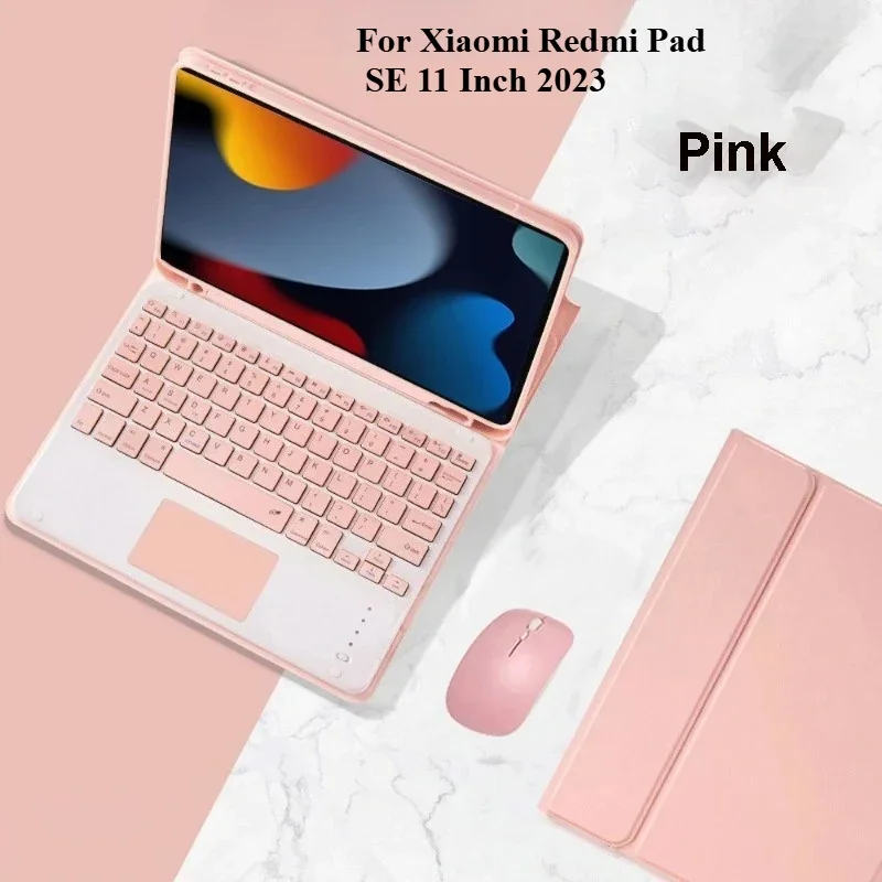 

Touchpad Keyboard Case For Xiaomi Redmi Pad SE 11 Inch BT Wireless Keyboard With Leather Stand Case Cover For Redmi Pad SE 2023