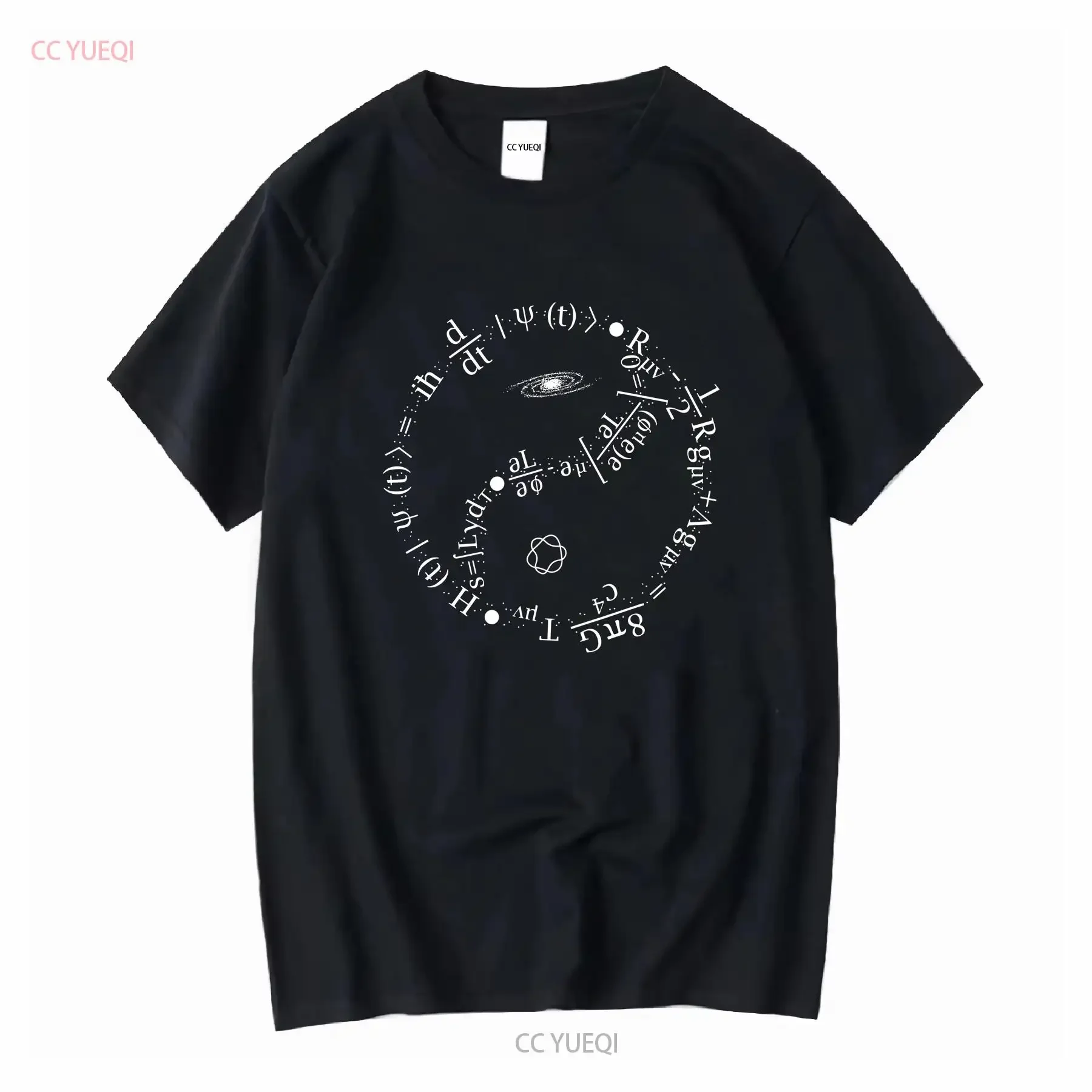 Camiseta Quantum Mechanics Formula String Theory Maths Universe, camiseta negra de manga larga o corta, gráfico Unisex lavado vintage